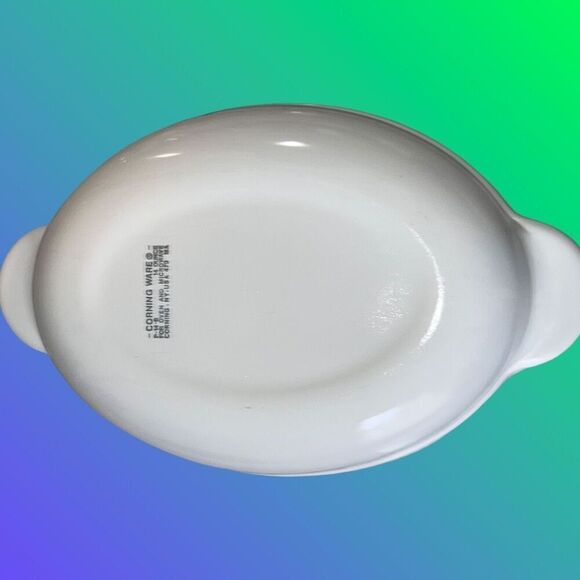 Vintage Corning Ware Grab It White Oval Casserole P-14-B w/Pyrex Lid P-14-C - Picture 3 of 4